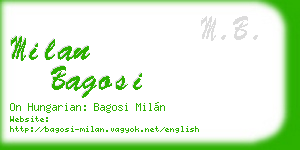 milan bagosi business card